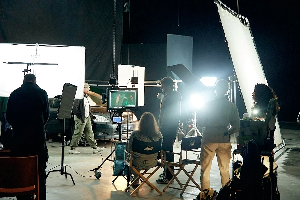 Interfilm crew on a studio set